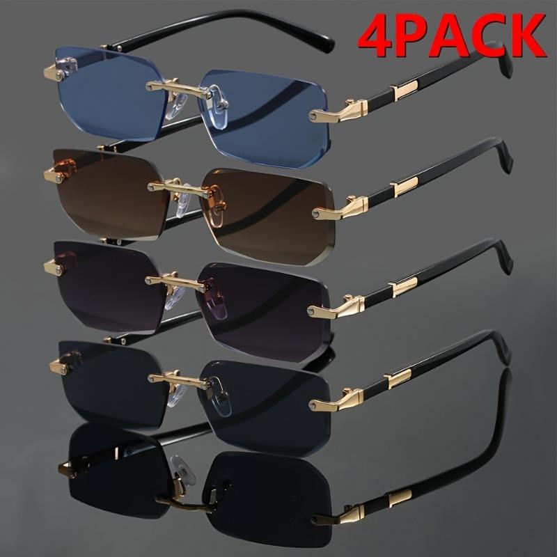 4 Pack Unisex Trendy Frameless Glasses Universal Fit Party Shopping Street Fashion Christmas Gifts