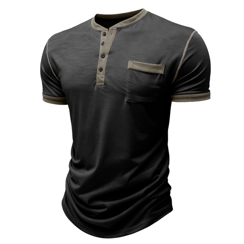 Men's Multi-color  Shirt Short-sleeved Casual Pocket T-shirt