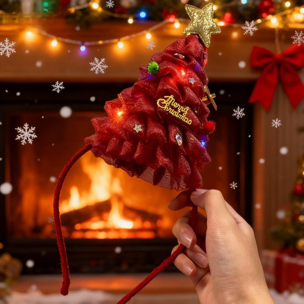 Elk Hair Hoop Antlers Headband Glitter Glowing Christmas Hairband Christmas Headband  Girl