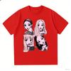 2026 Nuovi Kpop Coreani BP Ragazze Rosa Grafica Harajuku T-shirt Ampia e Comoda Maglietta Pesante in Cotone Moda Donna Top Casual