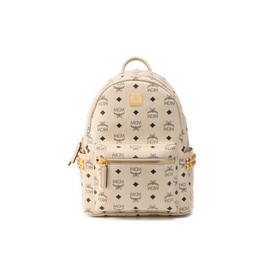 Stark Canvas With Leather Backpack Small Unisex Beige
