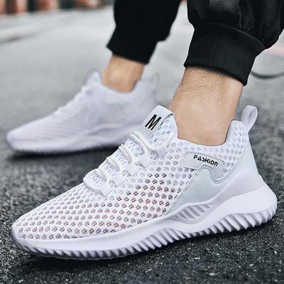 Sommer-Netzschuhe Herren Weiße Laufschuhe Atmungsaktive Sommersneaker für Herren Leichte Wandersneaker Weiße Tennisschuhe Mann