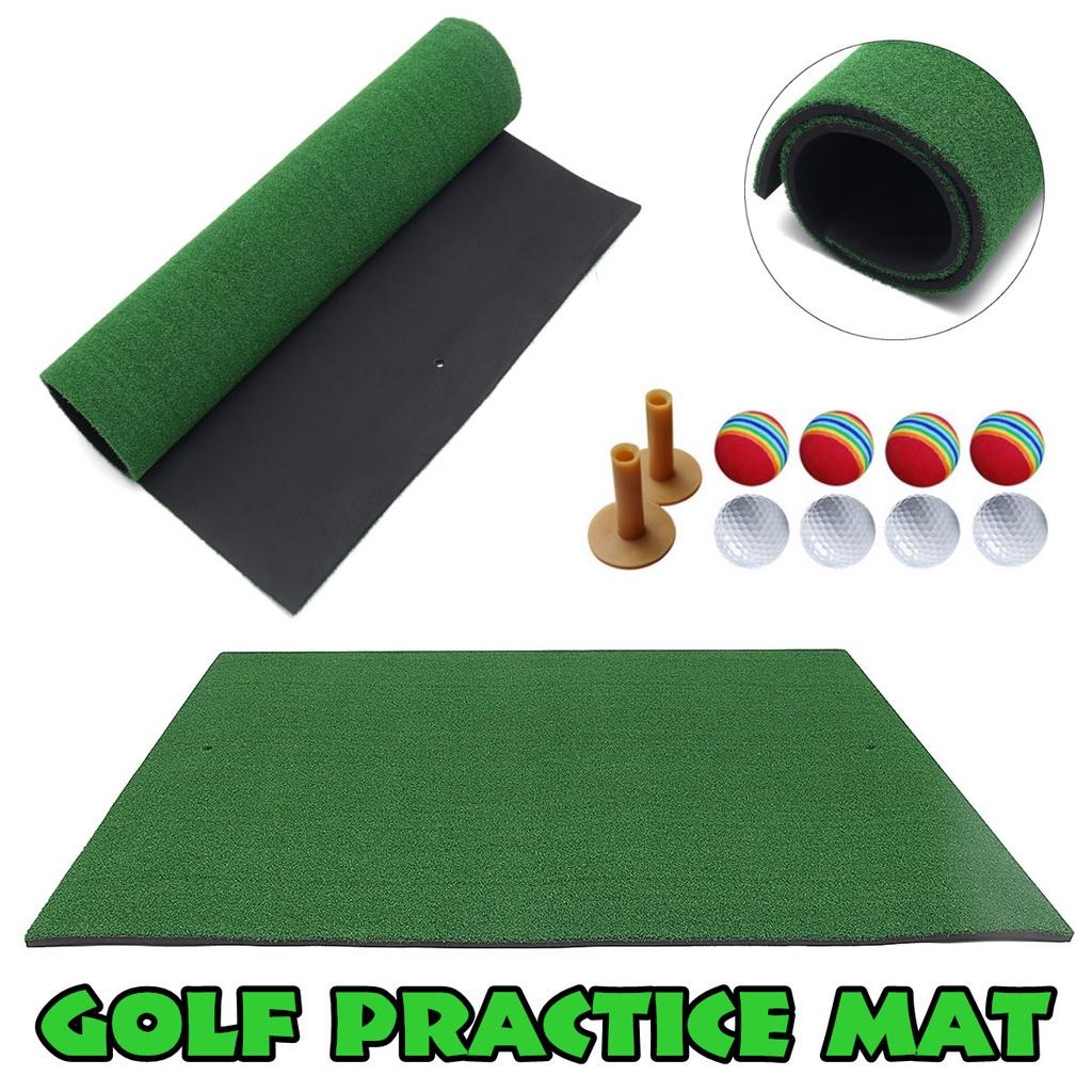 Backyard Golf Mat Indoor Residential Practice Training Golf Driving Mat Golf Hitting Mats with Rubber Tee Ball Free 125 x 100 cm