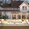 50th Anniversary Banner Golden Theme Milestone Decor Golden Celebration Celebration Gift Event Backdrop For Photo Shoot Party