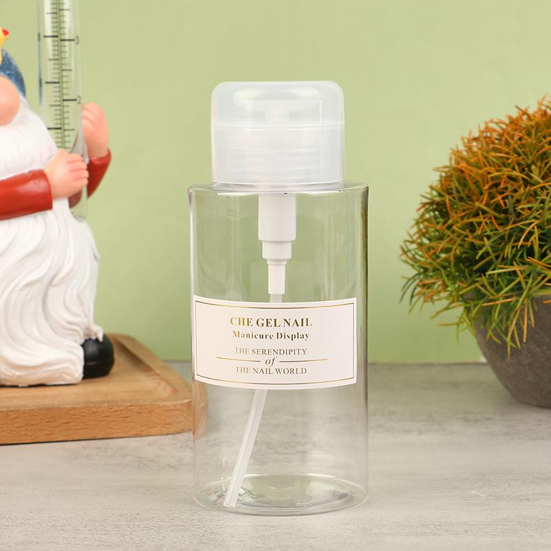 Nachfüllbare Flasche Nagelreiniger Behälter wiederverwendbar Presse Pumpe Spender leer