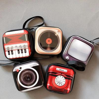 Retro Feelings Kreative Münzbörse Kopfhörer-Aufbewahrungstasche TV-Bandtasche Münztasche Aufbewahrungsbox Geldbörse Kinder-Kopfhörerbox