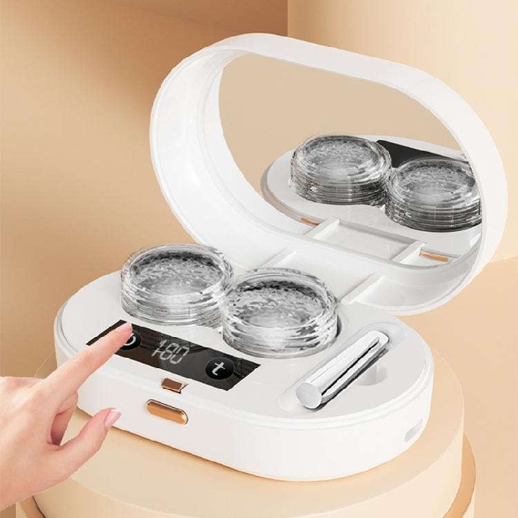 Ultrasonics Contact Lens Cleaning Machine Portable Contact Lens Cleaner with Mirror Tweezer,Contact Lens Care Solution