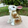 Porslinskanin Figur Handmålad Keramik Ställning Kanin Miniatyr Blomkruka Prydnad Bonsai Dekor Påskdagen Gåva Hantverk