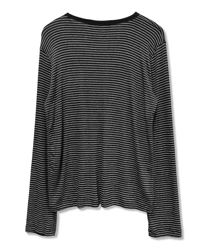 Damiswi Teen Stripe Symbol Logo Long Sleeve_Black