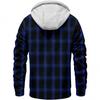 Men's Striped Plaid Casual Loose Button Lapel Long Sleeve Hooded Cardigan Shirt Jacket