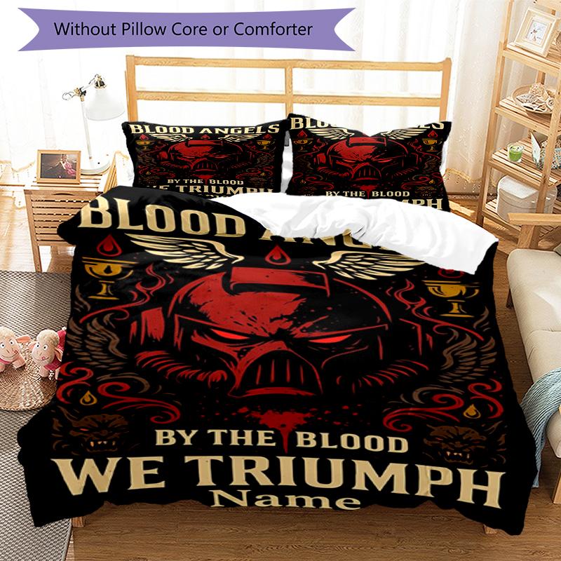 3Pcs Custom Name Warhammer 40K Bedding Set Duvet Cover Closure Includes 1Duvet Cover 2Pillowcases Soft And Comfortable For All Seasons