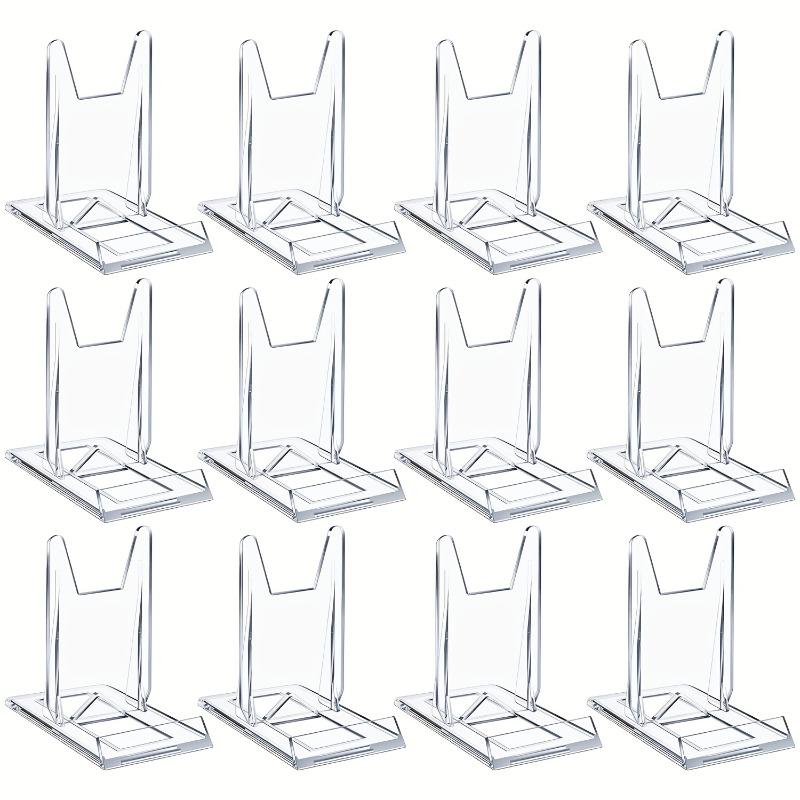 5/12pcs Clear Acrylic Display Stands Small Adjustable Book Purse Badge Shell Wedding Card Holder Table Display Stand Transparent