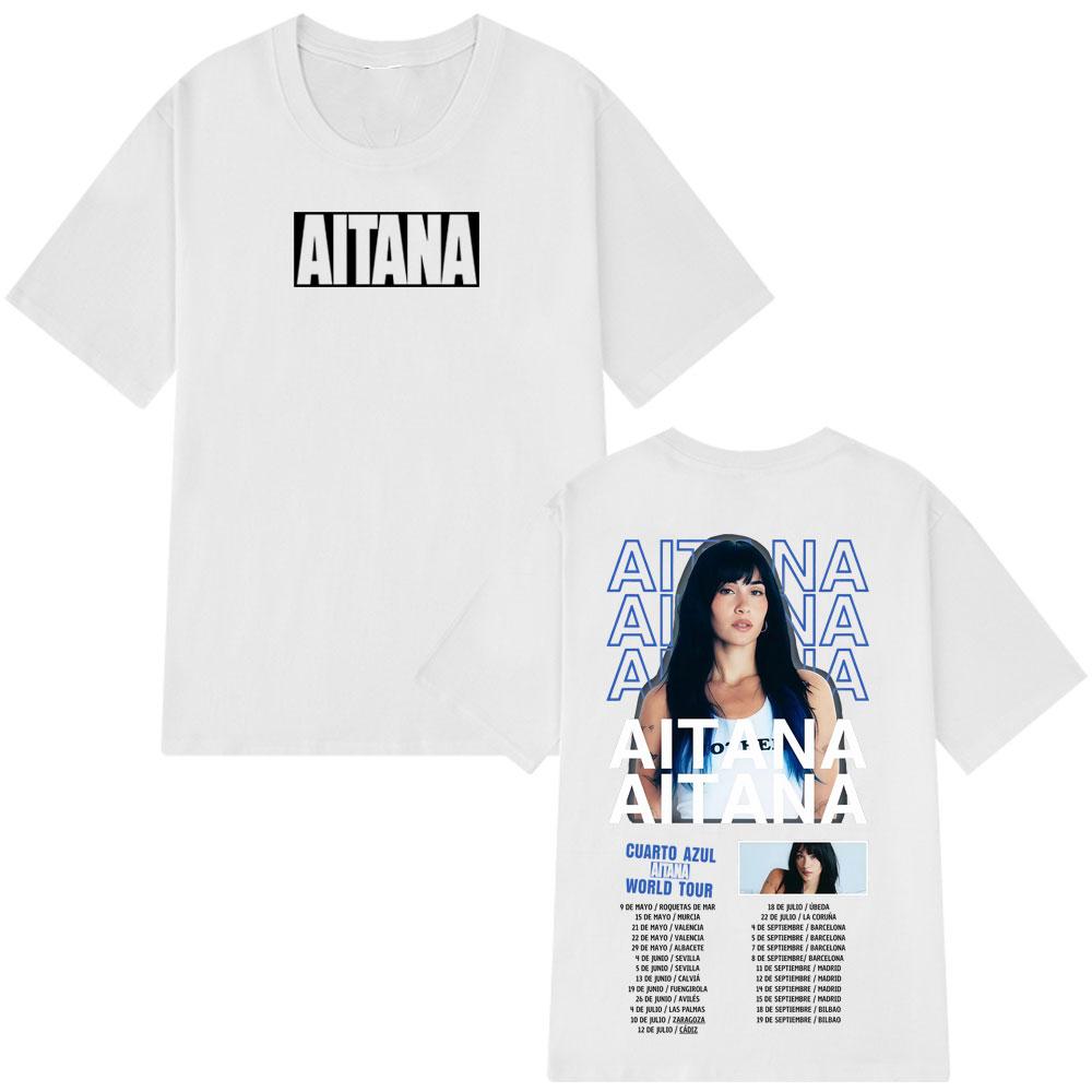 Singer Aitana Cuarto Azul Album 2026 Tour T Shirt Men Women Aesthetic Trend T-shirt Short-sleeved Loose Casual Cotton T-shirts
