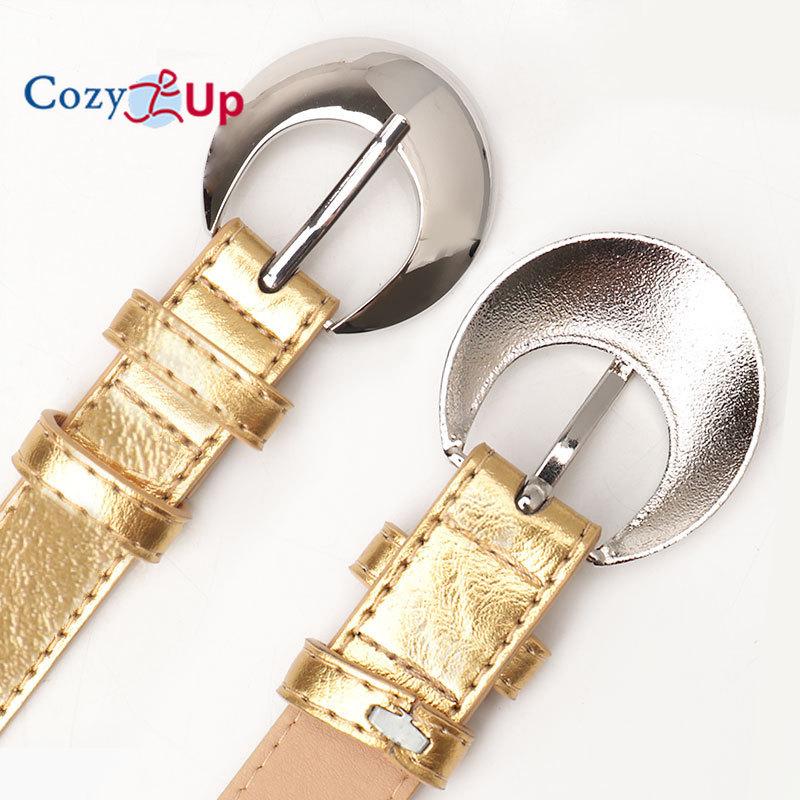 Women Thin Elastic Waist Belt for Dress Ladies Skinny Stretch Fashion Belt with Gold Buckle