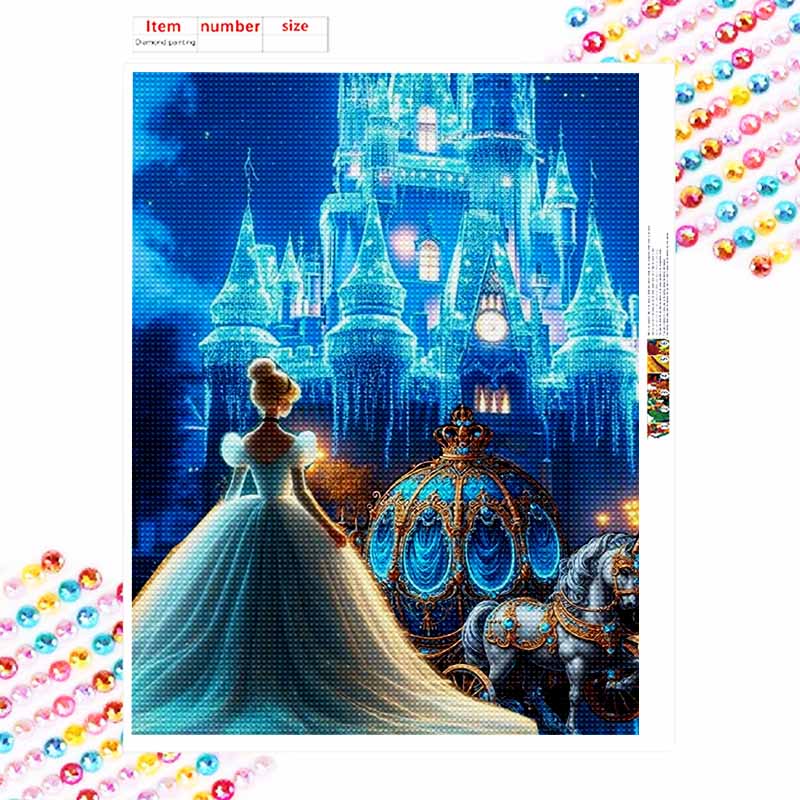 Disney 5d Diamond Painting Full Diamonds Diy Cinderella's Carriage Diamond Embroidery Decorative Painting Ornaments Living Room