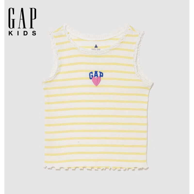 GAP Girls Toddler Summer Cotton Logo Striped Vest 110/56 желтой полосы