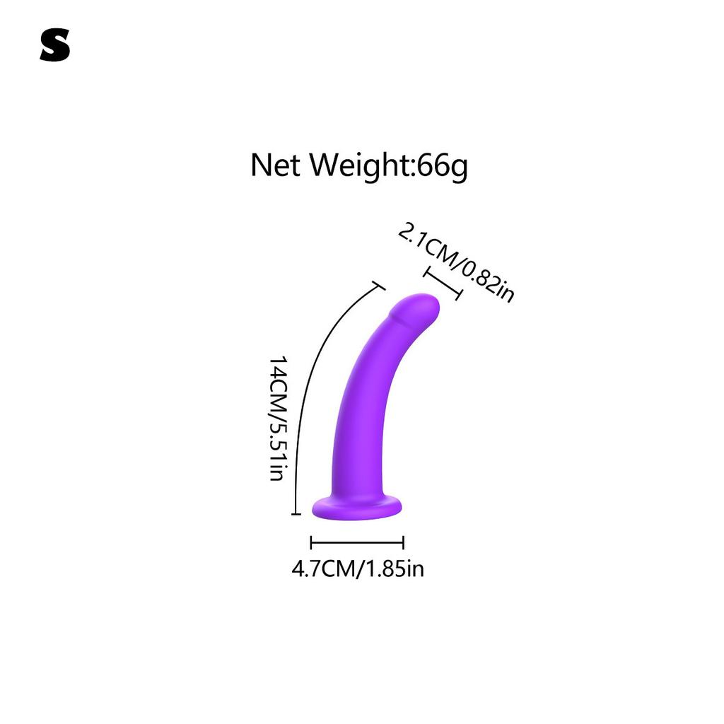 Adjustable Silicone Strap On Harness with Slim Dildo Set, Beginner Pegging Dildo Panties for Women Men Couples, Soft Purple Stra