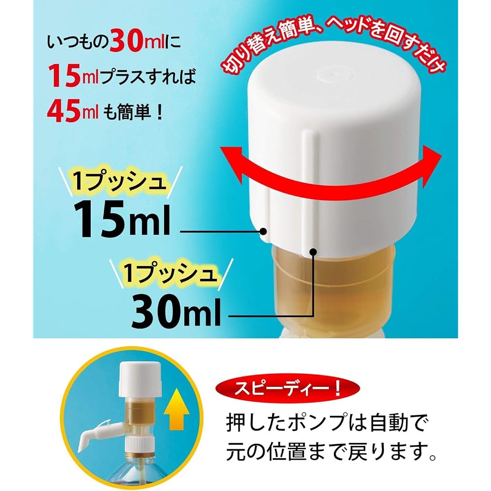 Suntory Marketing Ichioshi-kun Plus 2-Pack, Made in Japan, 15ml & 30ml, One-Push Dispenser for
