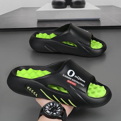 Slide Shoes For Men And Women, New Summertime Style, Massage Insoles, Anti-Skid, Daily Outside Wear, Athletic Flip-Flops, Beach Slide Shoes