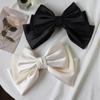 Female Satin Bow Hairpin Ponytail Clip Two-layer Bowknot Ribbon Spring Clip Temperament Accessories Korean Fashion Elegant