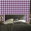 Purple Checkered Wallpaper, Purple and Light Gray, 50x1000