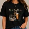 Cat Drinking Iced Coffee Shirt Funny Coffee Lover Cat Tee