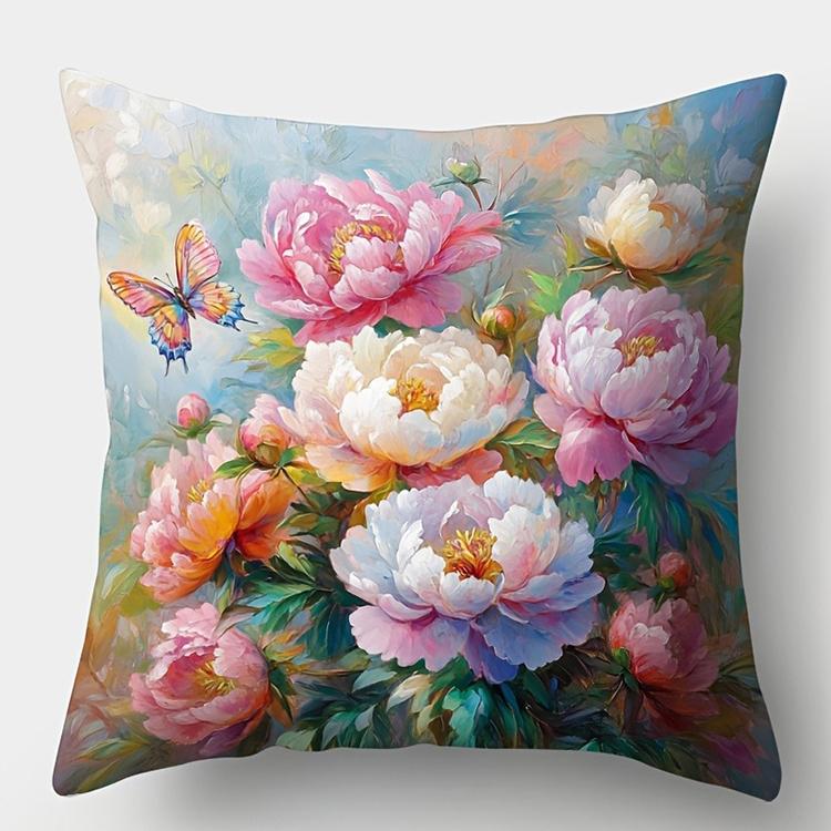 Spring Flowers, Butterfly and Flower pillowcaseSuitable for Sofa Car Bedroom Decorative Cushion Cover Pillow Cover