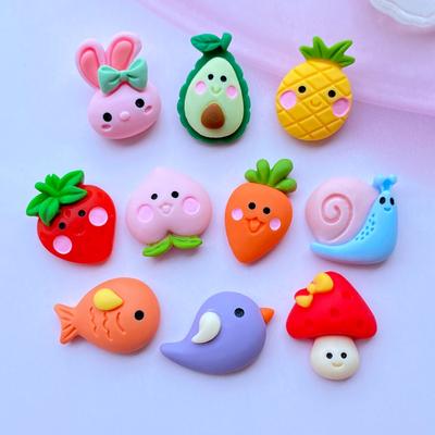 20Pcs New Cute Resin Mini Animal / Fruit Collection Flat Back Cabochon Scrapbook Kawaii DIY Embellishments Accessories J78