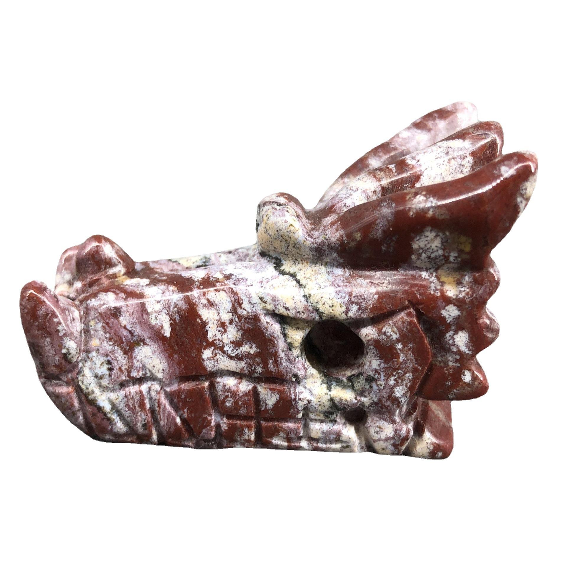 2026 Natural Lapis Lazuli Crystal Head Carved Agate Dragon Quartz Crystal Skull 50mm