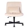 Modern Home Office – Height-Adjustable Swivel Chair without Armrests with Quiet Casters & Cushion – Elegant Fabric Chair for Study & Living Room