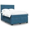 VidaXL Bed Slat Base and Mattress Blue 160x200 Cm Velvet 3290970