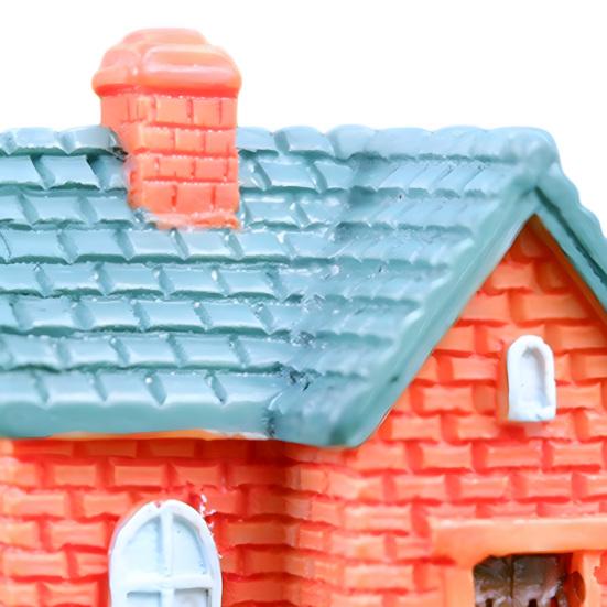 Mini House Figurine Miniature Resin House Building Model for Fairy Garden Moss Landscape DIY Craft Home Decor