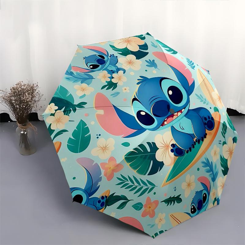 Stitch, Surfboard Automatic Opening and Closing Umbrella, Compact Travel Umbrella, Lightweight and Portable, Suitable for Beach Commuting Bu