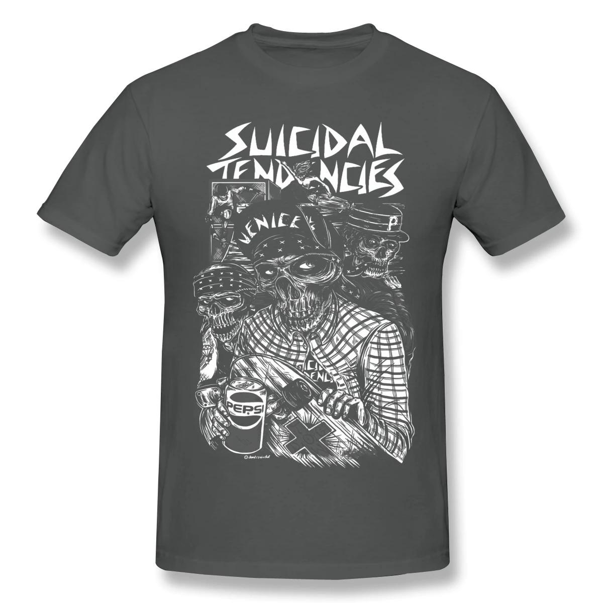 The best product for you Suicidal Tendencies Print Katoen Grappige T-shirts punk Heren Mode Streetwear XXXL donkergrijze kleur