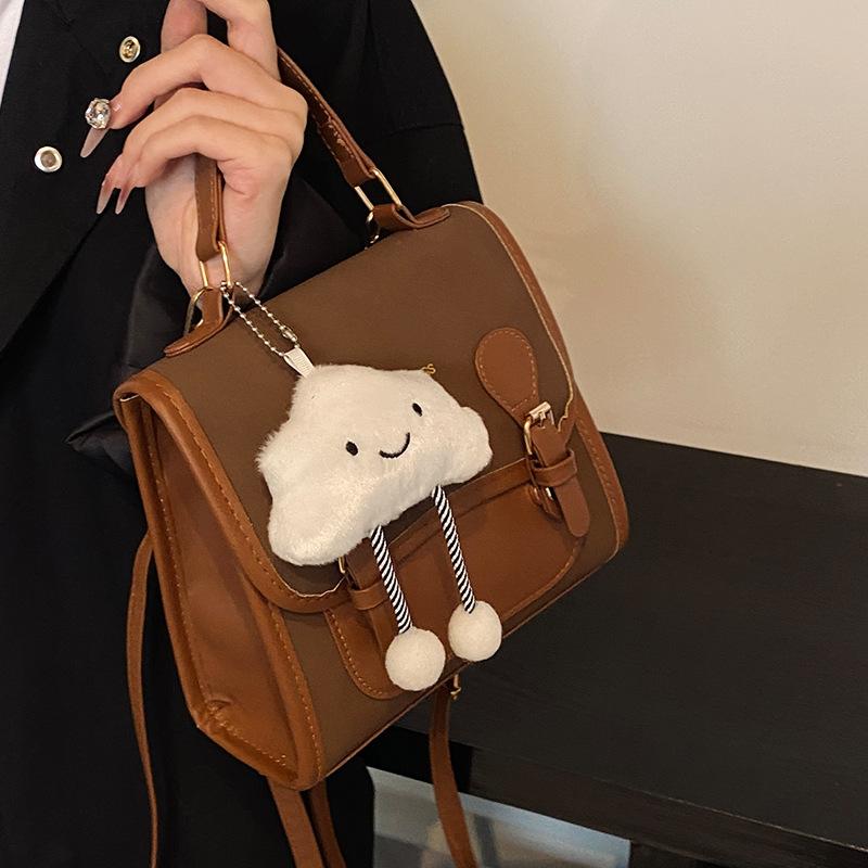 Retro Fashion Contrast Color Backpack for Women New Style Niche Versatile Handbag for College Students Casual Women's Bag for Class