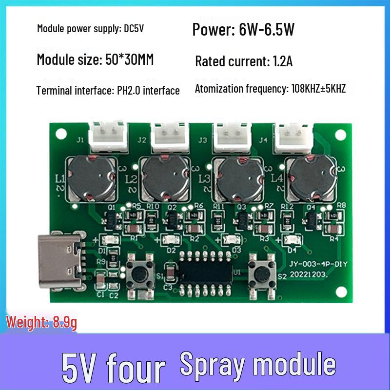 Four-Spray Humidifier Control & Atomizer Driver Module