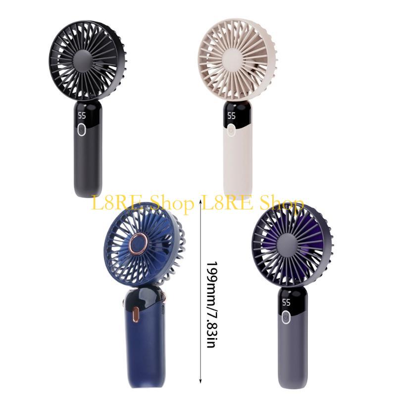 L8RE Portable Fan Powerful Handheld Fan 6 Speed Small Desk Fan Digital Display