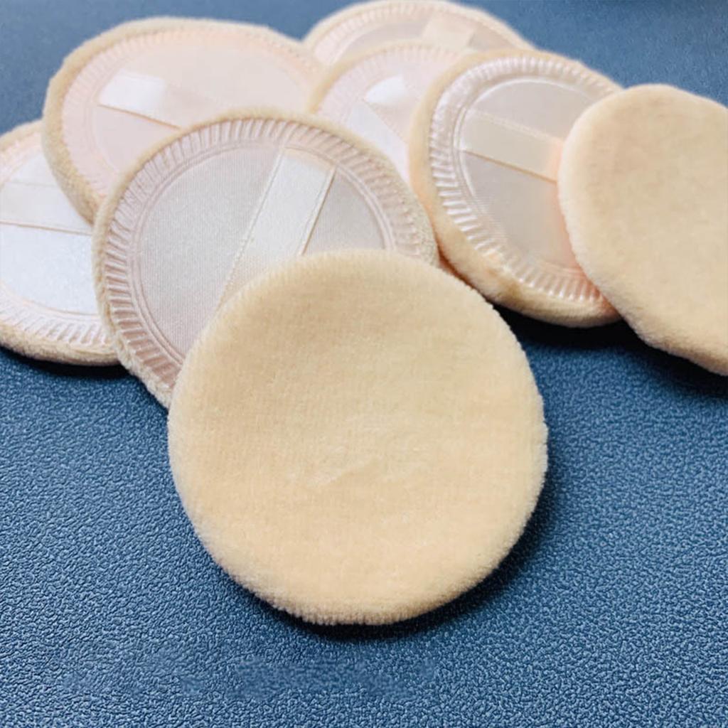 10pcs Powder Puff Cotton Cosmetic Face Makeup Powder Puffs Pads With Ribbon For Loose And Foundation 2.36 Inch
