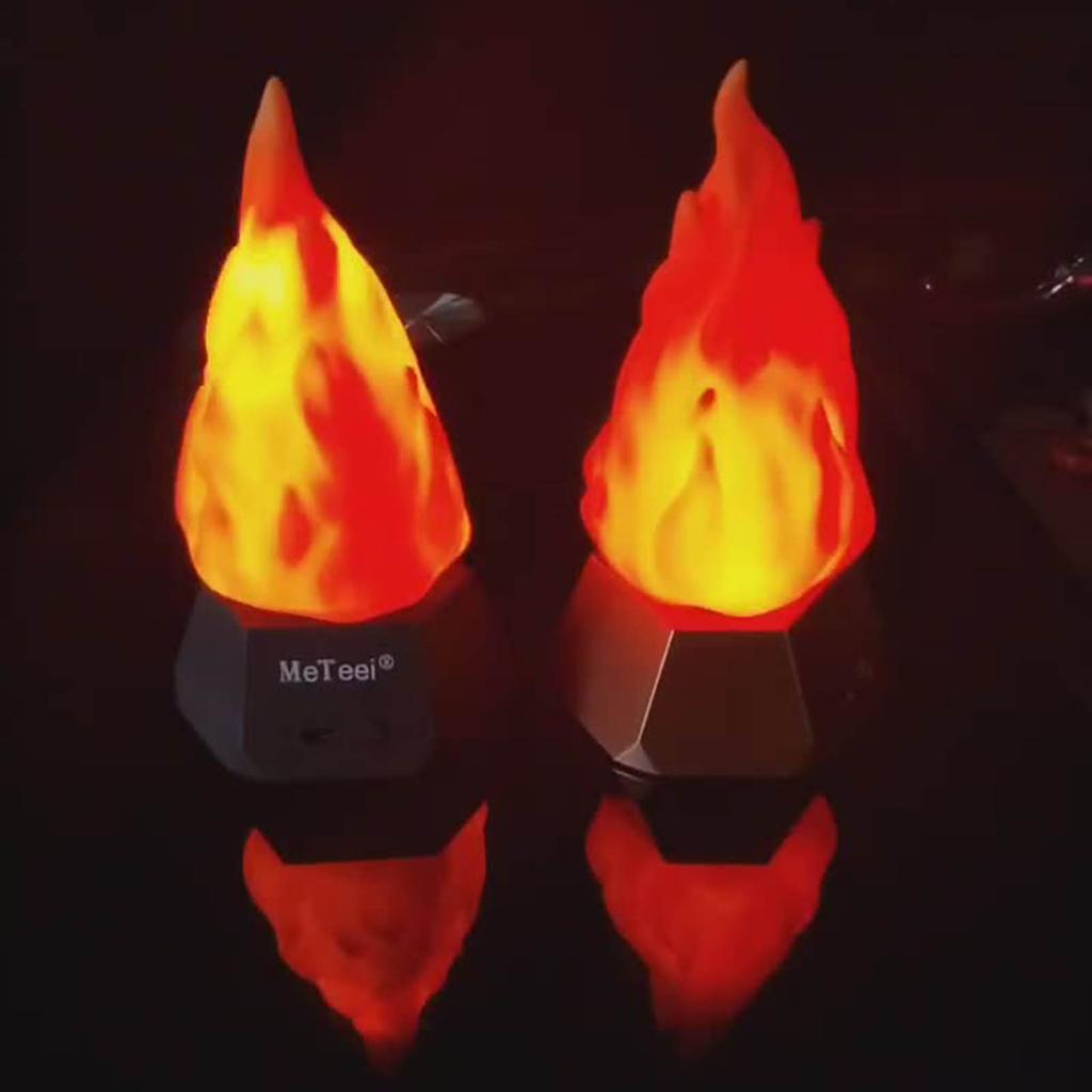 Multicolored Flame Effect Lamp Outdoors Emergency Indicators Halloween Thanksgiving Mood Lighting USB Rechargeable