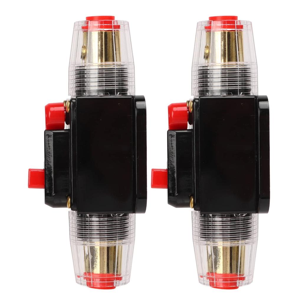 12 24V Inline Circuit Breaker, Lugs with Manual Reset Fuse Holder, Heat Shrink