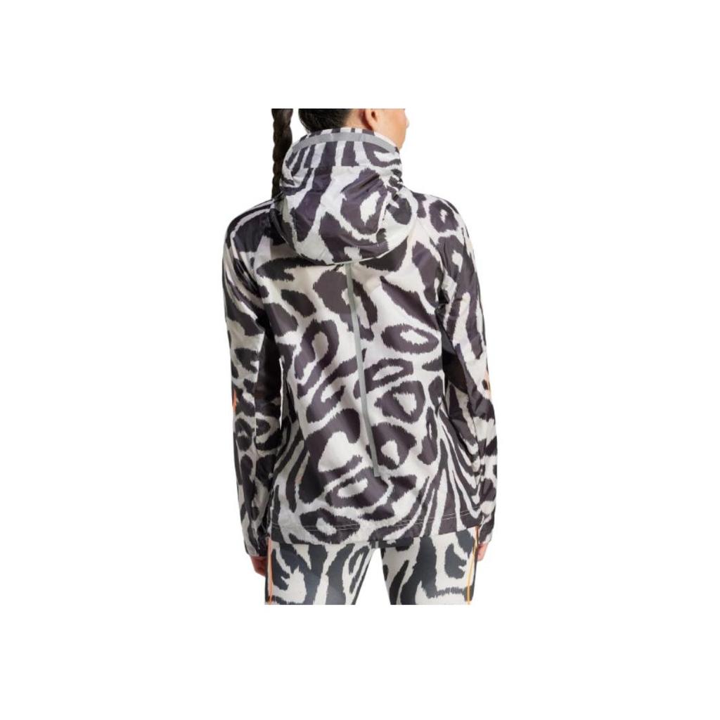 adidas Allover-Print Figurbetonte Kapuzenjacke Langarm Damen Oberbekleidung Schwarz IQ4481