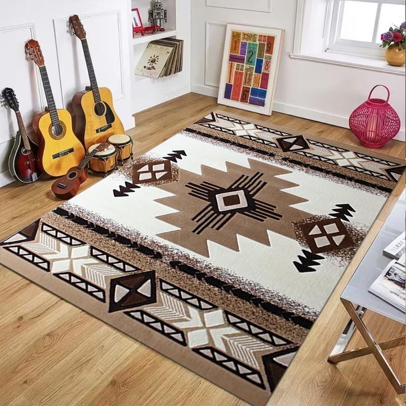 

Geometric Non-Slip Door Mat Washable Soft Durable Indoor Floor Rug for Rustic Western Cabin Entryway Living Room Home Decor 40X60CM