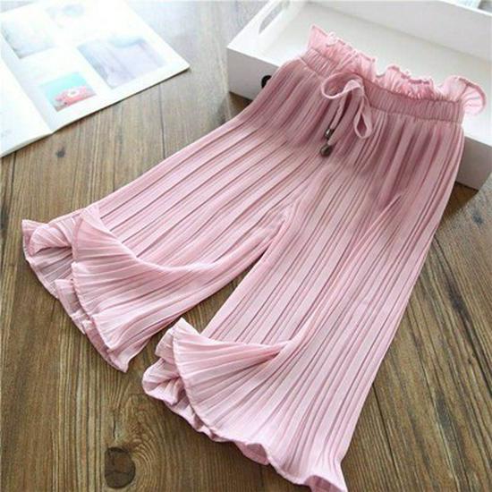 Girls' Wide-Leg Mosquito-Proof Summer Pants - Casual 9-Point Pants for Little to Big Girls