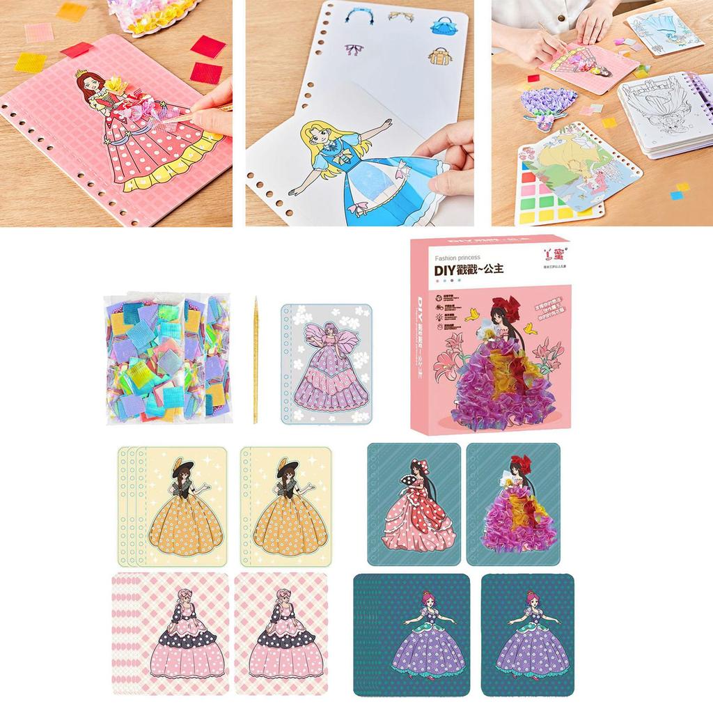 DIY Princess Dress Up Activity Book for Making Clothes Art Fashion Sticker Girls Toys