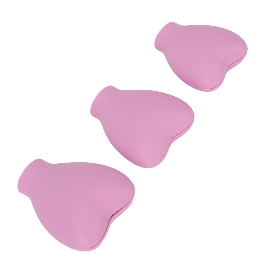 3pcs Makeup Brush Cover Portable Silicone Heart Shaped Cosmetic Brush Guard Cap for Women Girls