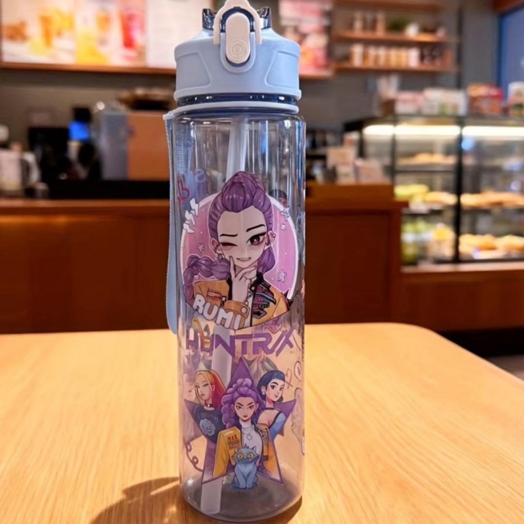 Gradient Water Bottles 750ml High-capacity Drinking Straw Cup Portable Girl Outdoor Bottles Office School 750ML синий