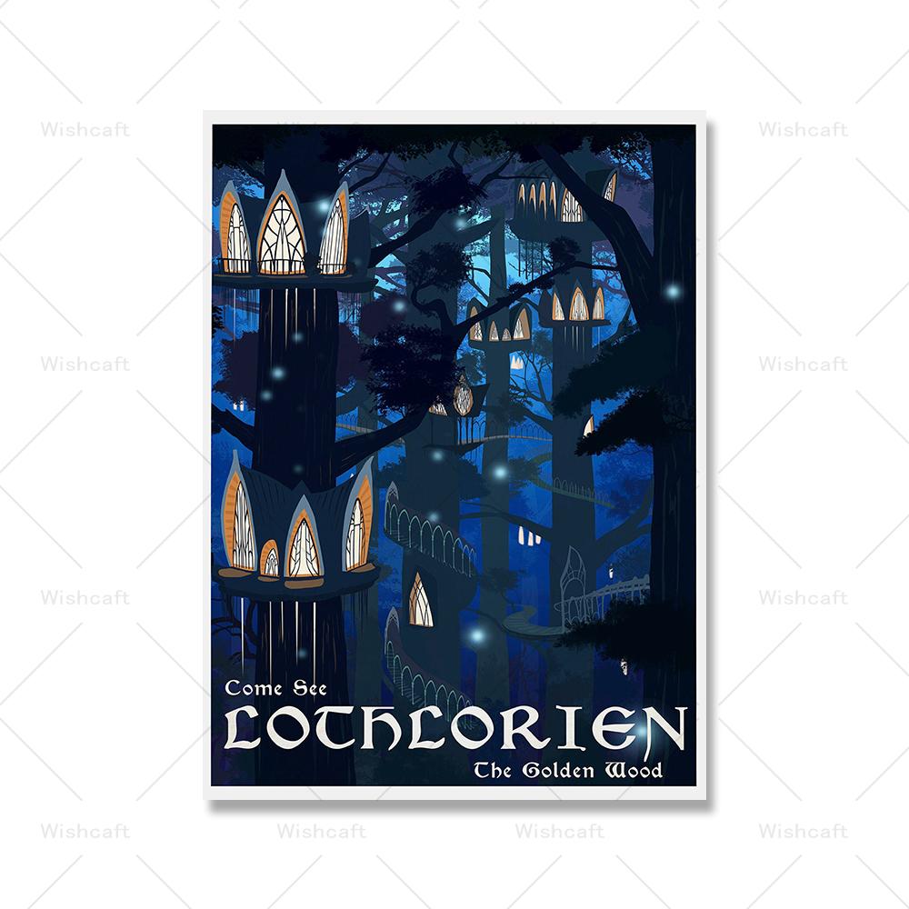 Tolkien Travel Canvas Painting Middle Earth Landscape Rings Posters and Prints Wall Art Pictures Gifts Living Room Home Decor