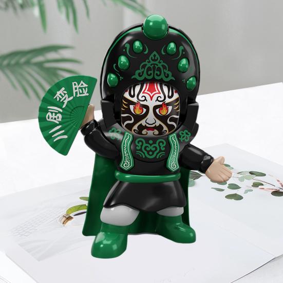 Sichuan Opera Face Changing Doll with Movable Hat 5 Facial Makeups Chinese Folklore Peking Opera Figure Decoration Interactive Toddlers Kids