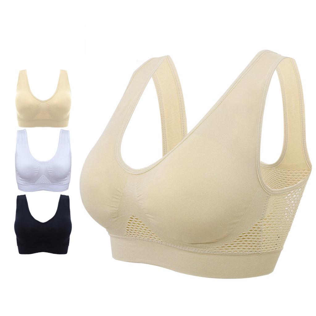 Buy Plus Size Air Permeable Cooling Summer Sport Yoga Wireless Bra at