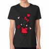 Kitty Lutscher Unisex Baumwoll-T-Shirt, Premium-Baumwolle mit Grafikdruck, Langlebig und Strapazierfähig, Süße Freizeitmode, Katze und Herz-Aufdruck, Stilvolles Design
